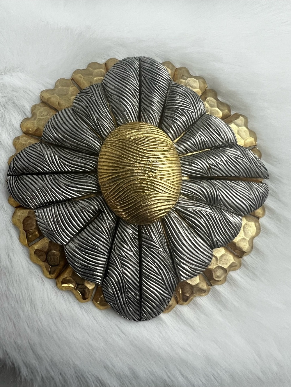 Vintage Two-Tone Statement Brooch